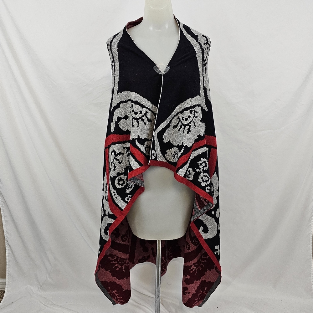 Alberto Makali Poncho Sweater Southwest-Like Print - Size Medium